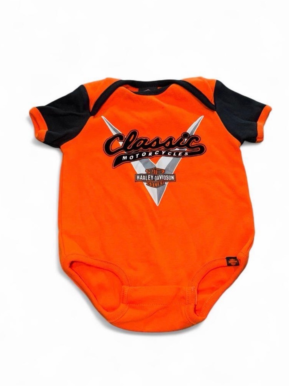 Harley-Davidson Orange and Black Classic Motorcycles Baby onesie